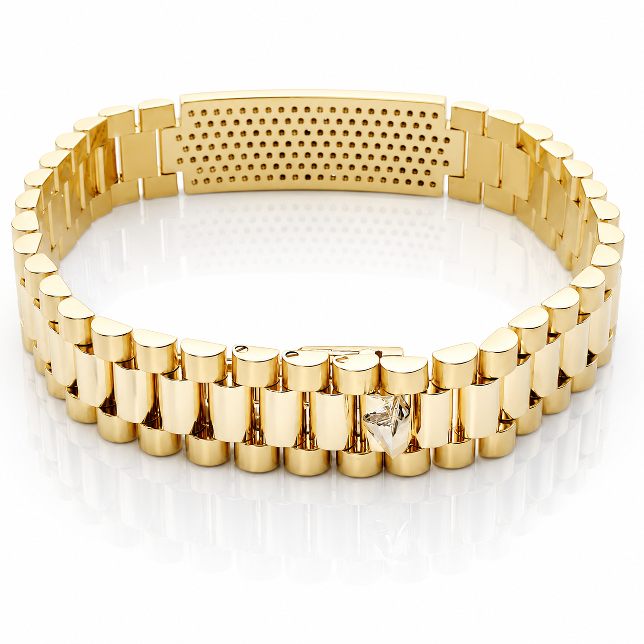 Bracciale modello jubilee diamanti ct 2,45 in oro giallo 18kt (750) certificato GEM TECH