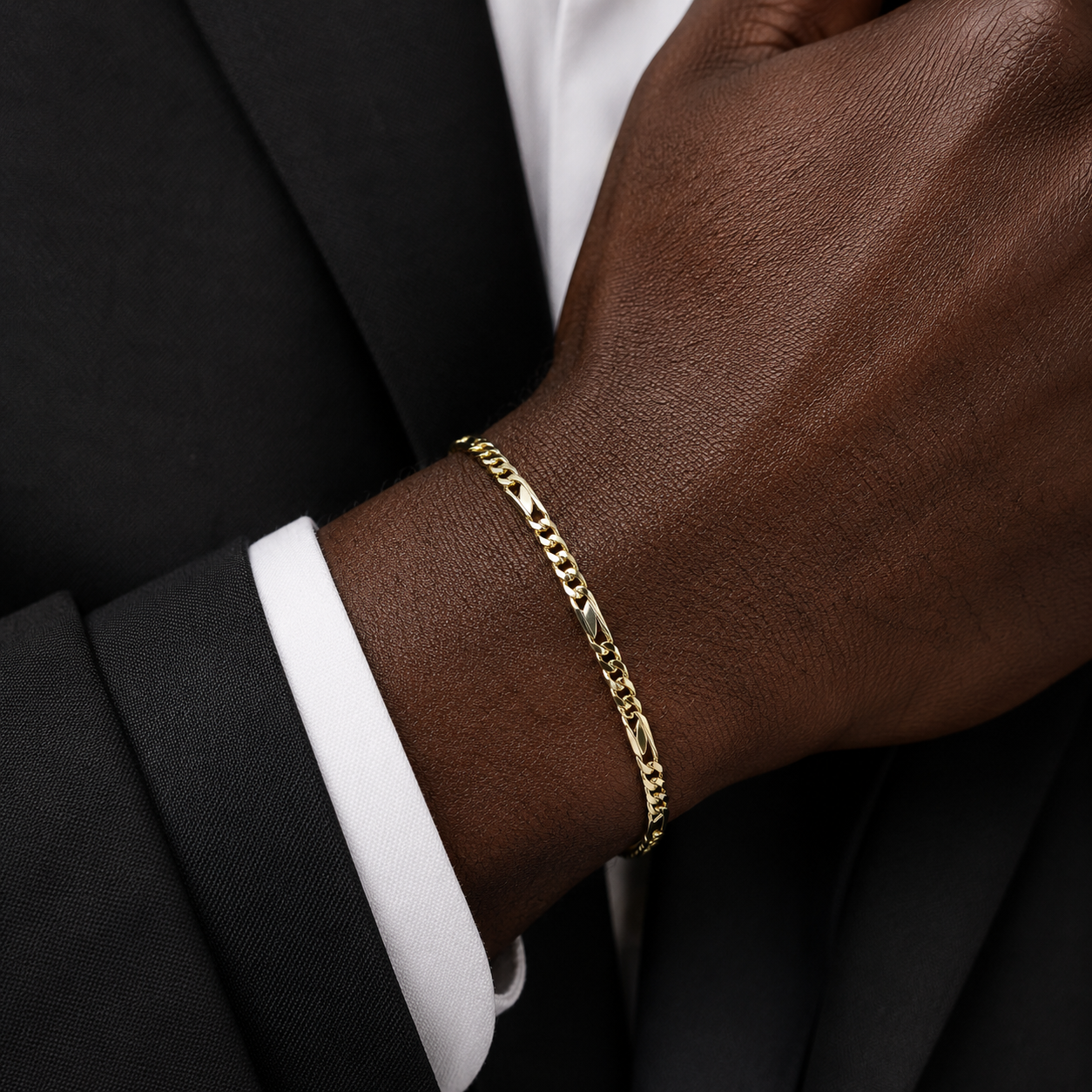 Bracciale maglia piatta in oro giallo e bianco 18kt (750) - 4.20gr - Oreficeria