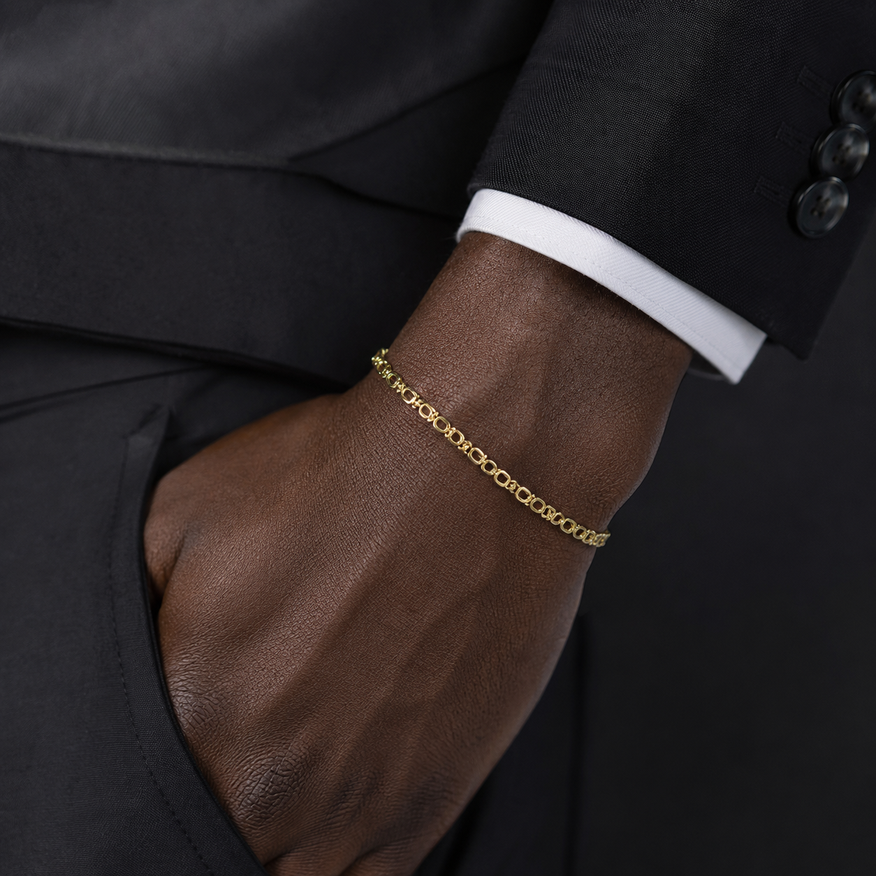 Bracciale catena piatta in oro giallo 18kt (750) - 3.25gr - Oreficeria