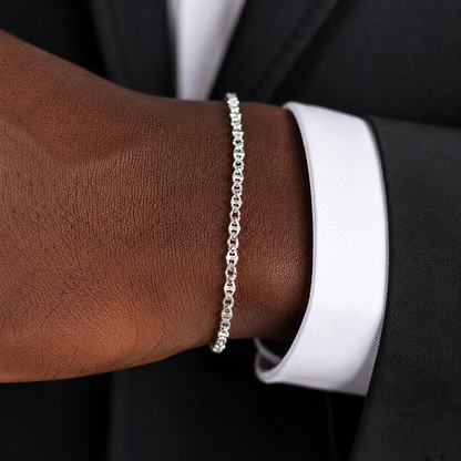 Bracciale a catena piatta in oro bianco 18kt (750) - 1.50gr - Oreficeria