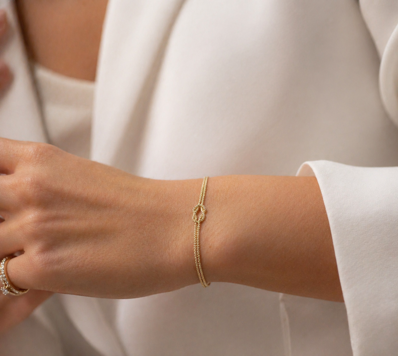Bracciale a nodo in oro giallo 18kt (750) - 2.73gr - Oreficeria