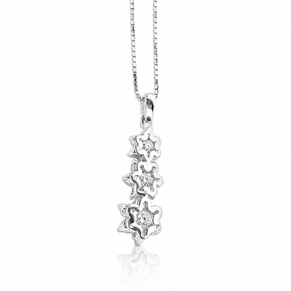 Collana trilogy magic con diamanti ct 0,31 in oro bianco 18kt (750)