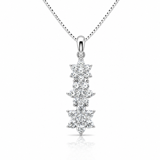 Collana trilogy magic con diamanti ct 0,31 in oro bianco 18kt (750)