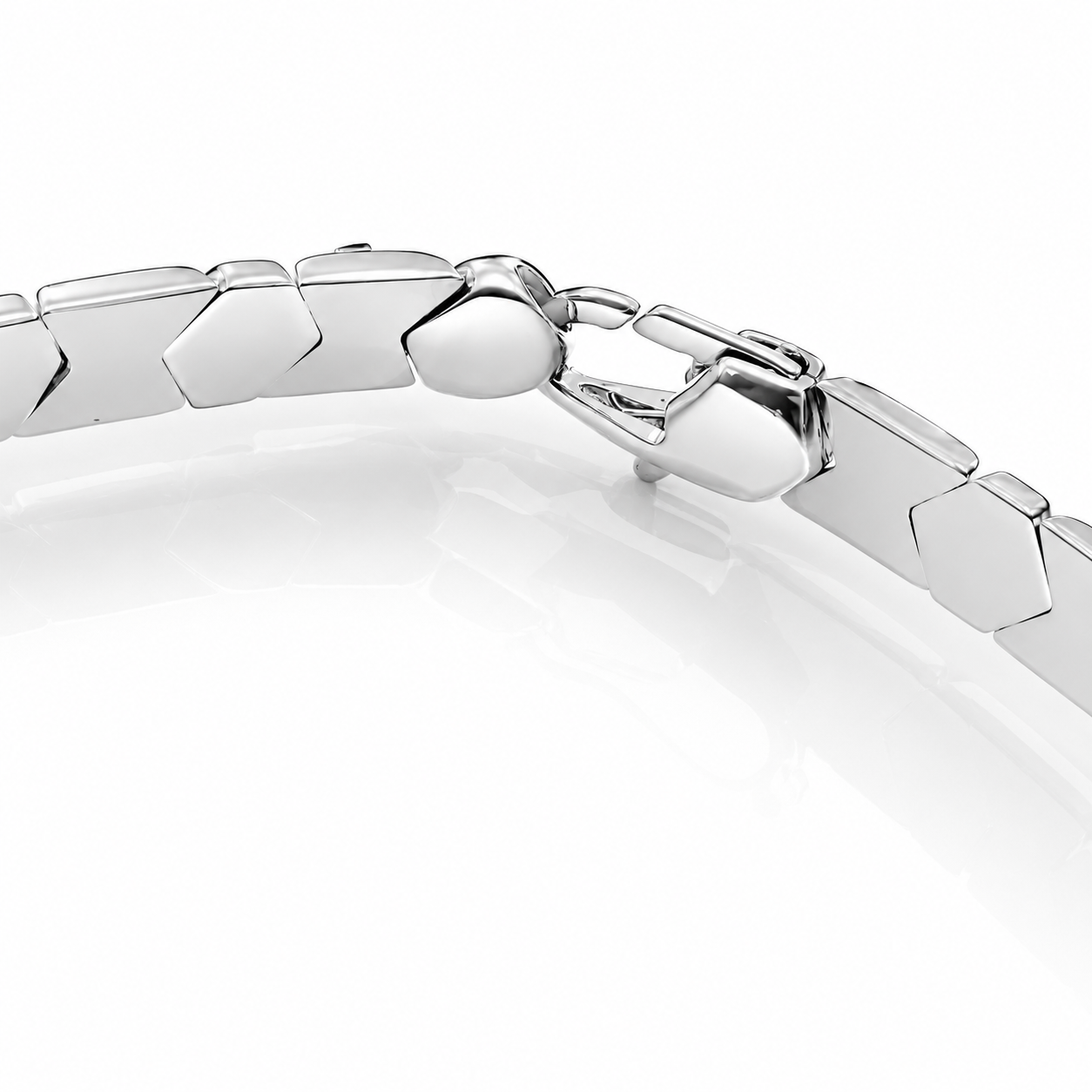 Bracciale double face rigido e semirigido in oro bianco 18 kt (750) - 16.20gr - Oreficeria