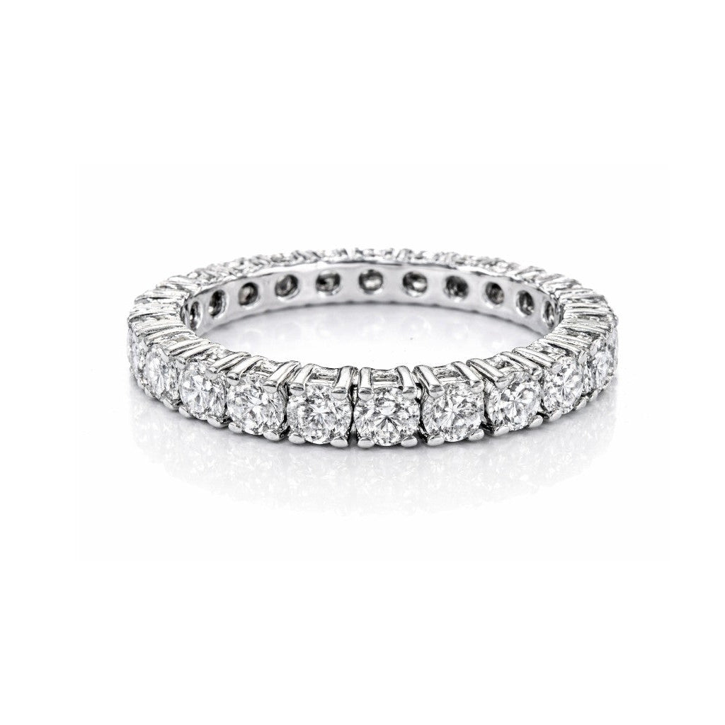 Anello veretta eternity con diamanti ct 1,70 in oro bianco 18Kt (750)