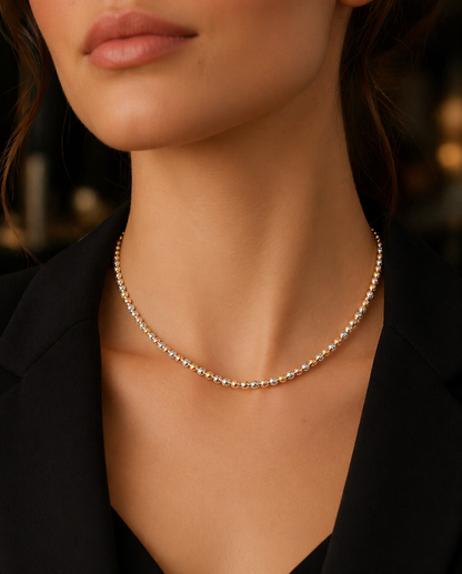Collier milleluci in oro giallo, bianco e rosa 18kt (750) - 8.56gr - Oreficeria