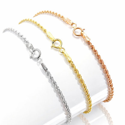 Bracciali funetta in oro bianco, giallo e rosa 18Kt (750) - 4.40gr - Oreficeria