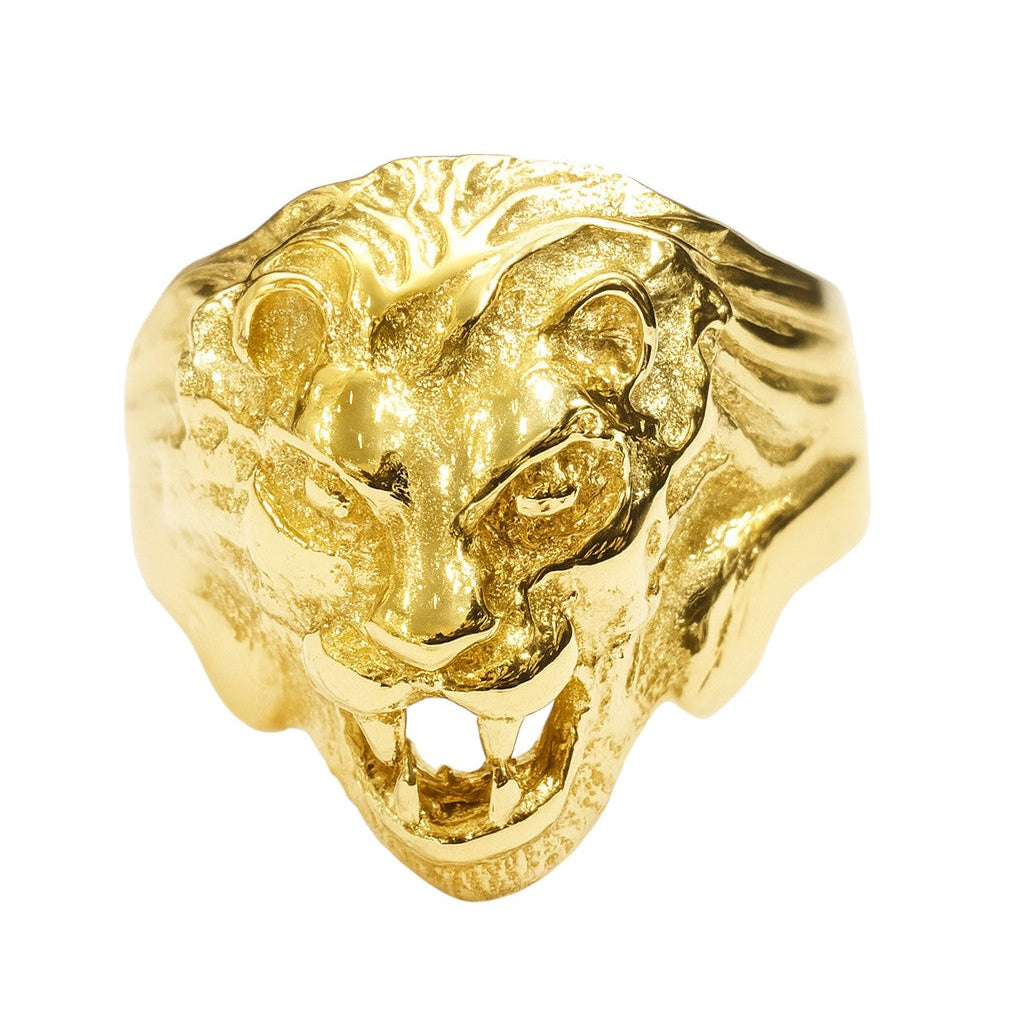 Anello testa di leone in Oro 18 kt - 28g - Oreficeria