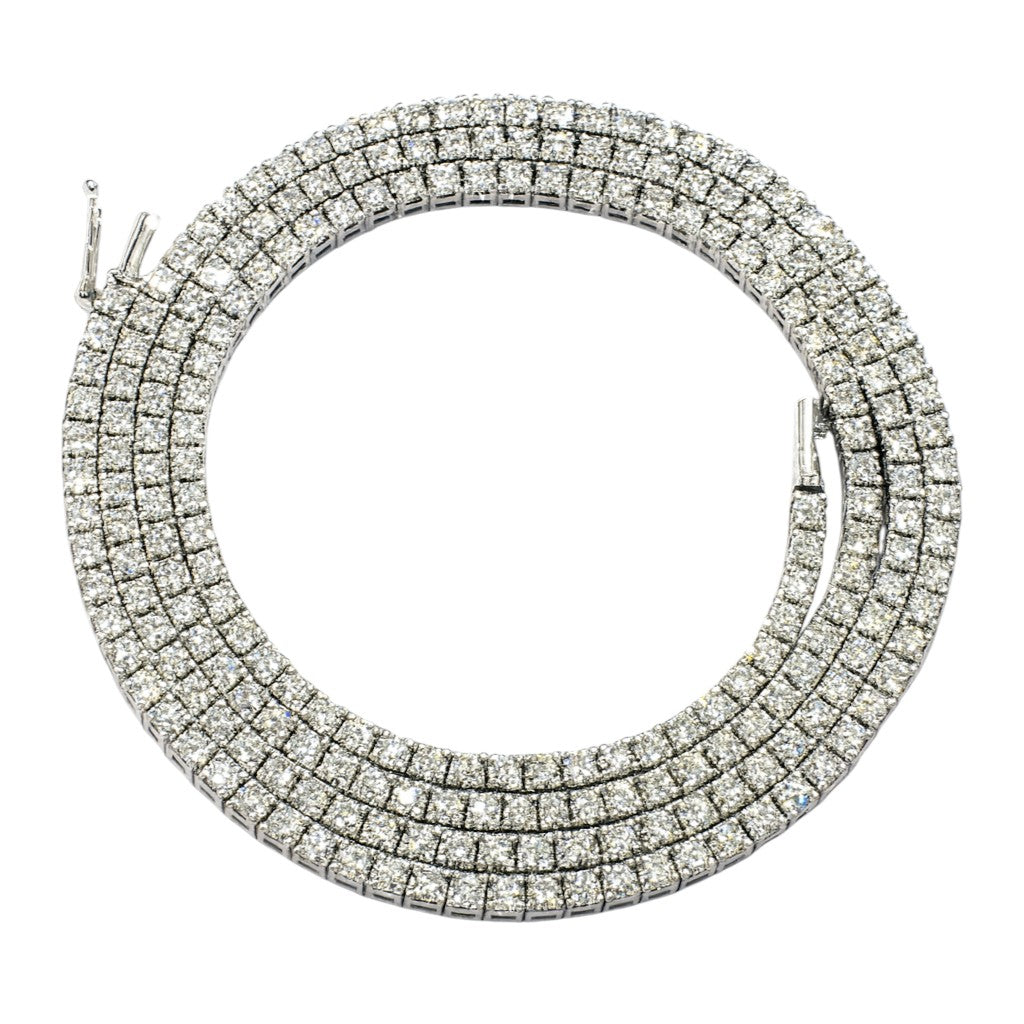 Collana Tennis in oro bianco 18K con Diamanti ct 5,35 - 50 cm - Gem Tech