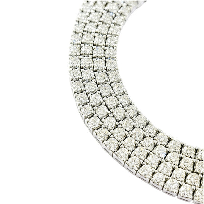 Collana Tennis in oro bianco 18K con Diamanti ct 5,35 - 50 cm - Gem Tech