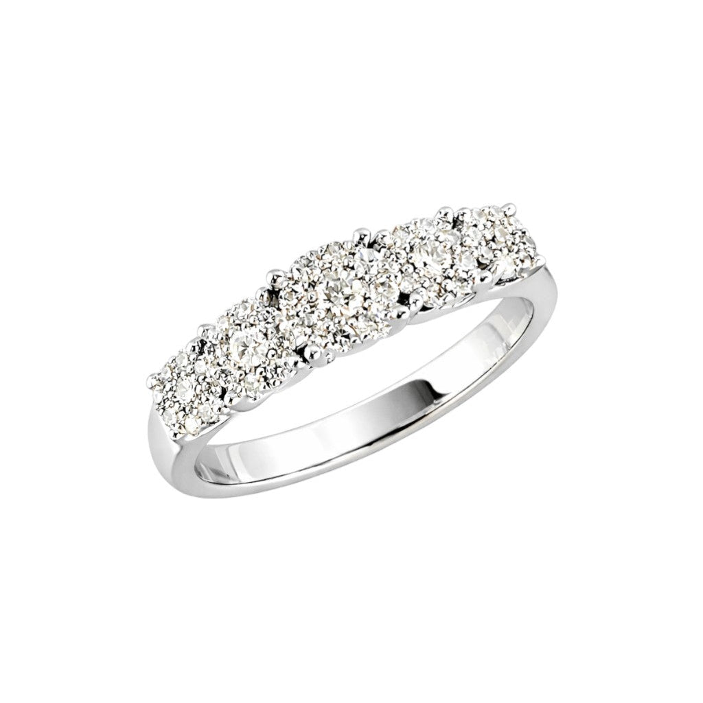 Anello veretta magic con diamanti ct 0,45 in oro bianco 18kt (750)
