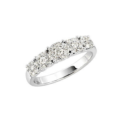 Anello veretta magic con diamanti ct 0,45 in oro bianco 18kt (750)