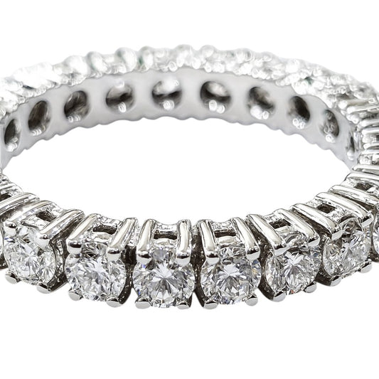 Anello veretta eternity in oro bianco 18K con diamanti ct 1,70