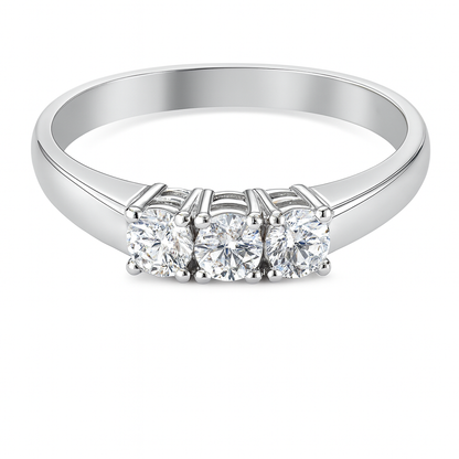 Anello trilogy in oro bianco 18K con diamanti ct 0,15