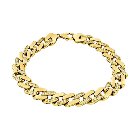 Bracciale groumette con diamanti ct 1,55 in oro giallo 18kt (750)