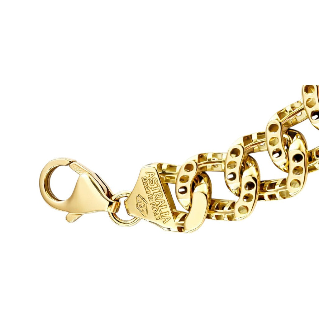Bracciale groumette con diamanti ct 1,55 in oro giallo 18kt (750)