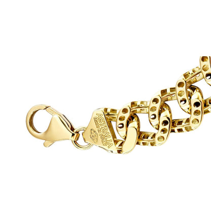 Bracciale groumette con diamanti ct 1,55 in oro giallo 18kt (750)