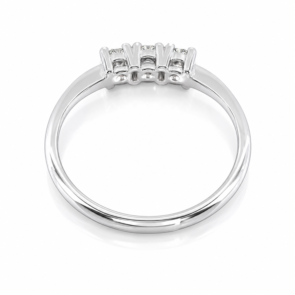 Anello trilogy "Baby" diamanti ct 0,06 in oro bianco 18kt (750)