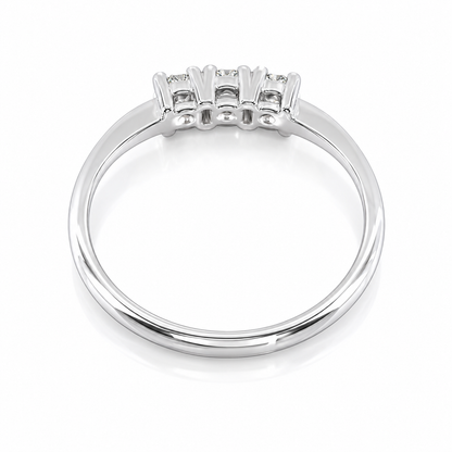 Anello trilogy "Baby" diamanti ct 0,06 in oro bianco 18kt (750)