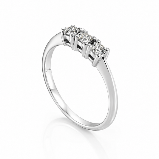 Anello trilogy "Baby" diamanti ct 0,06 in oro bianco 18kt (750)