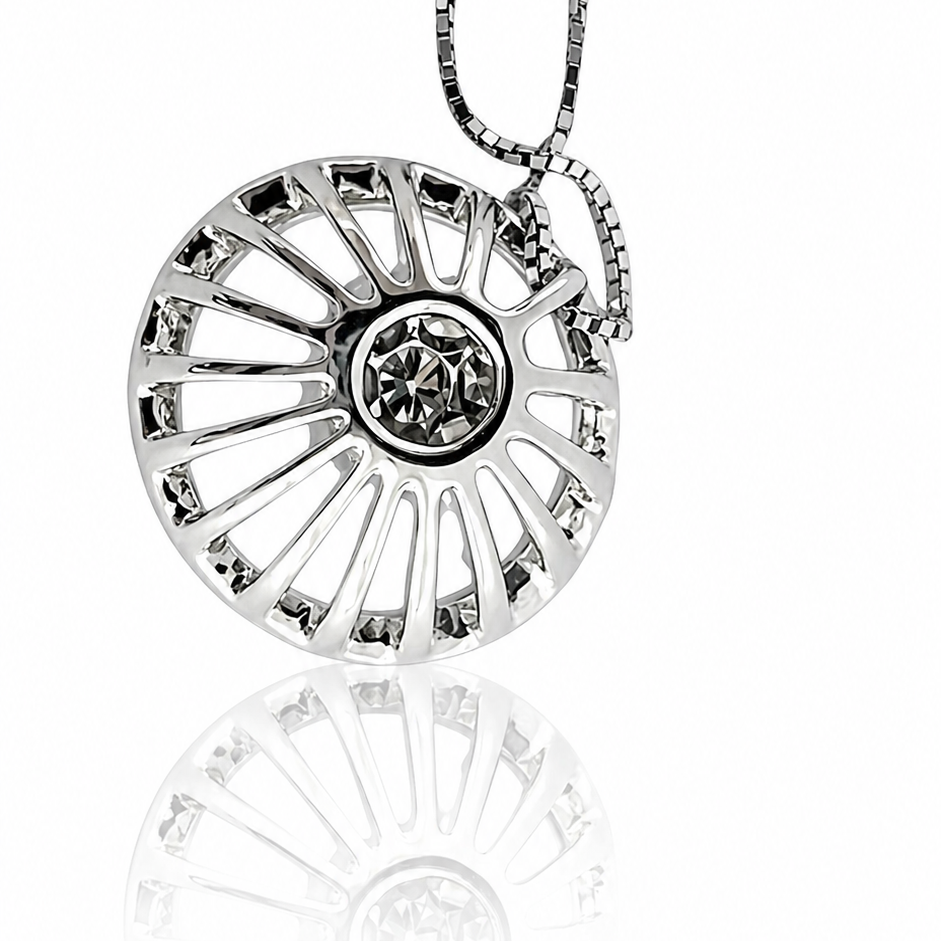 Collana con pendente in diamanti ct 0,30 oro bianco 18kt (750)