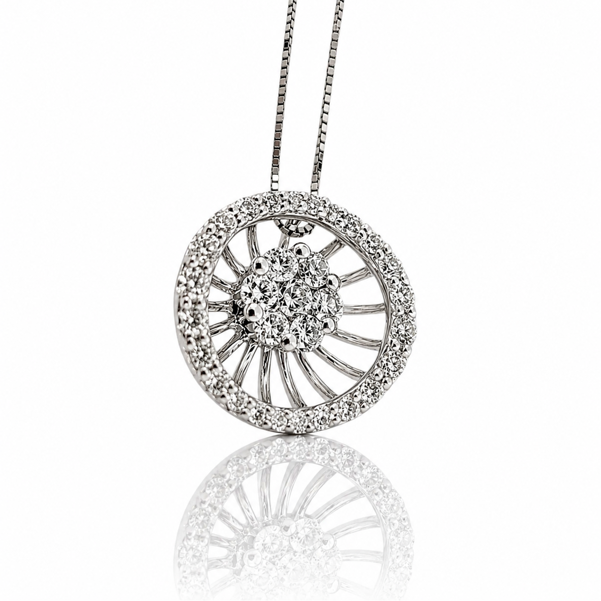 Collana con pendente in diamanti ct 0,30 oro bianco 18kt (750)