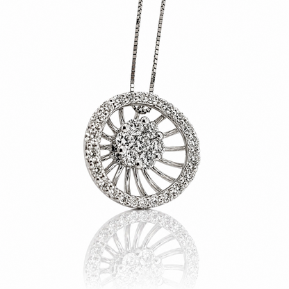 Collana con pendente in diamanti ct 0,30 oro bianco 18kt (750)