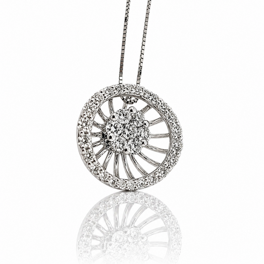 Collana con pendente in diamanti ct 0,30 oro bianco 18kt (750)