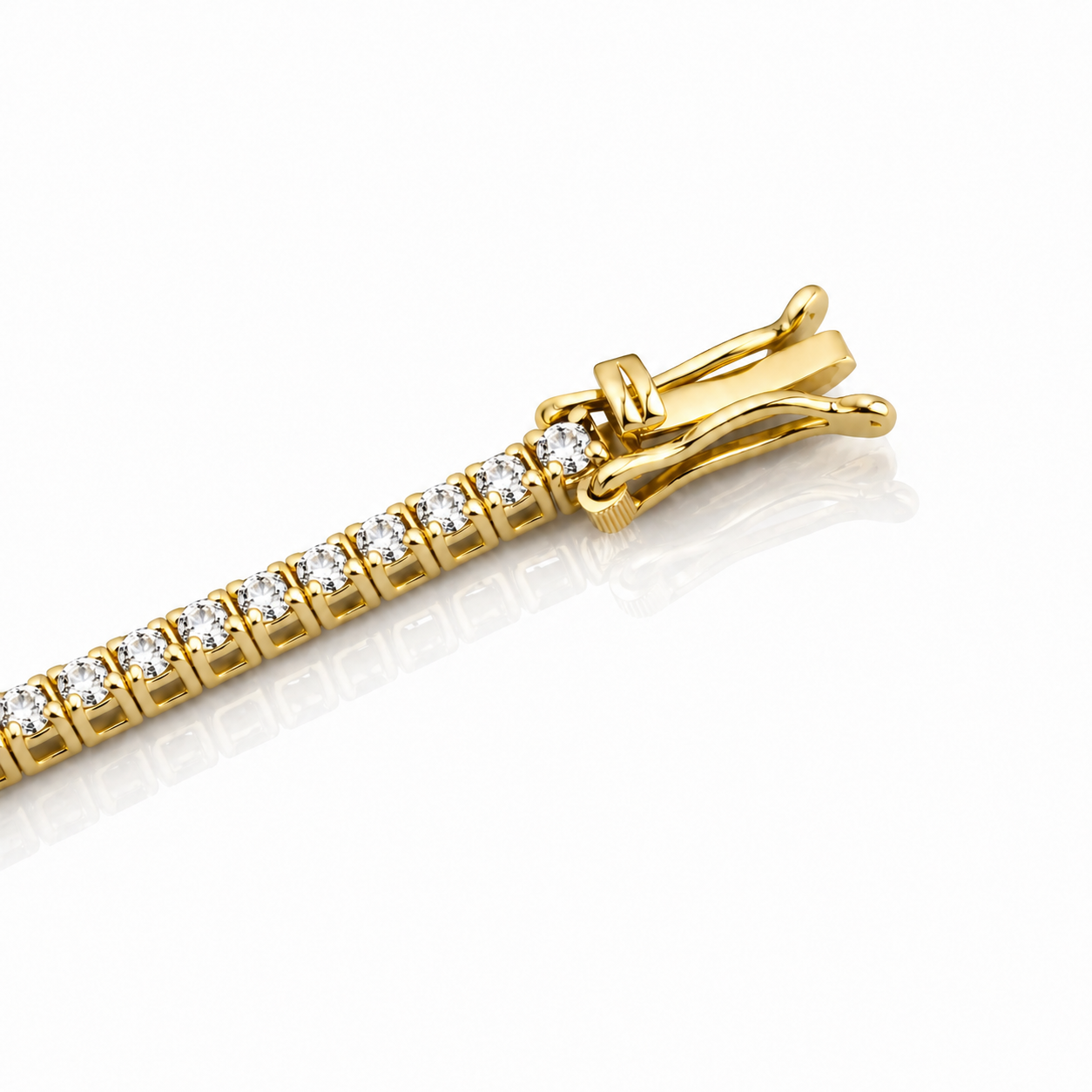 Bracciale tennis con diamanti bianchi ct. 1,65 in oro giallo 18kt (750) - 21 cm