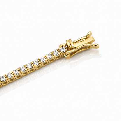Bracciale tennis con diamanti bianchi ct. 1,65 in oro giallo 18kt (750) - 21 cm