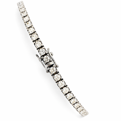 Bracciale Tennis con diamanti ct 4,50 in oro bianco 18kt (750) con certificato IGI