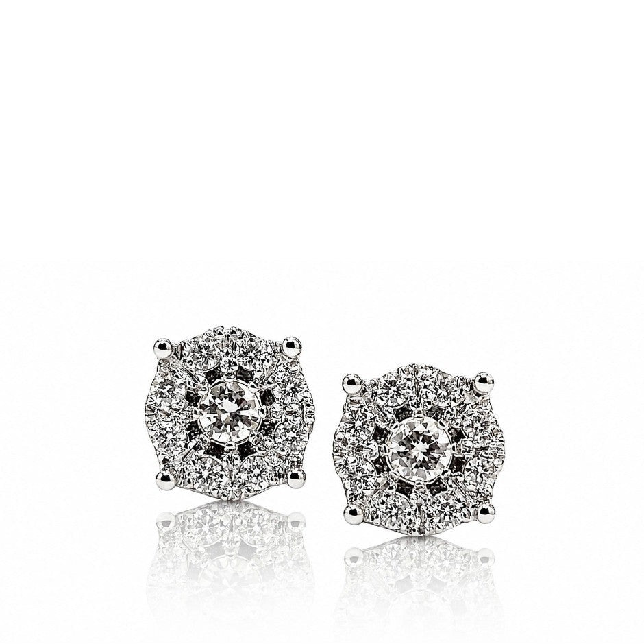 Orecchini magic con diamanti ct. 0,65 in oro bianco 18kt (750)