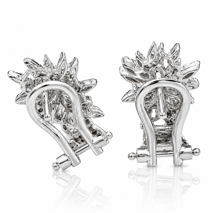 Orecchini petali con diamanti ct 0,60 in oro bianco 18kt (750)