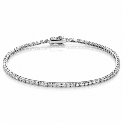 Bracciale tennis con diamanti bianchi ct 1,08 - 18 cm - in oro bianco 18kt (750)