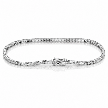 Bracciale tennis con diamanti bianchi ct 1,08 - 18 cm - in oro bianco 18kt (750)