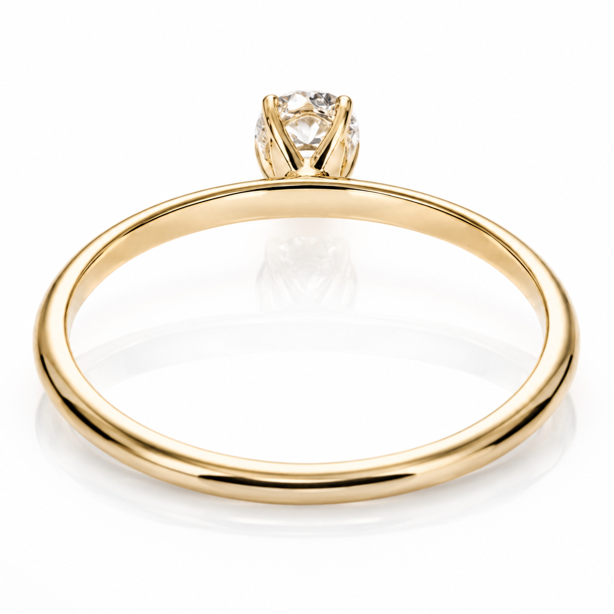 Anello solitario diamante ovale ct 0,30 in oro bianco 18kt (750) con certificato gemmologico