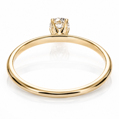 Anello solitario diamante ovale ct 0,30 in oro bianco 18kt (750) con certificato gemmologico