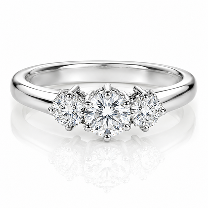 Anello trilogy magic con diamanti ct 0.65 in oro bianco 18kt (750)