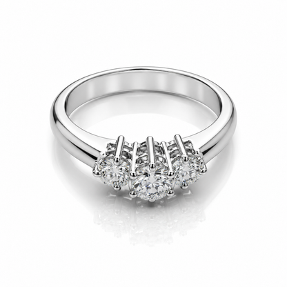 Anello trilogy magic con diamanti ct 0.65 in oro bianco 18kt (750)