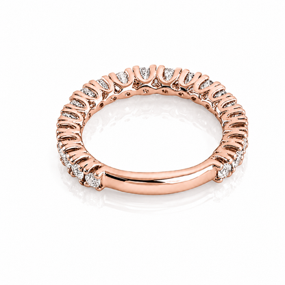 Anello veretta dégradé con diamanti ct 1,60 in oro rosa 18Kt (750)