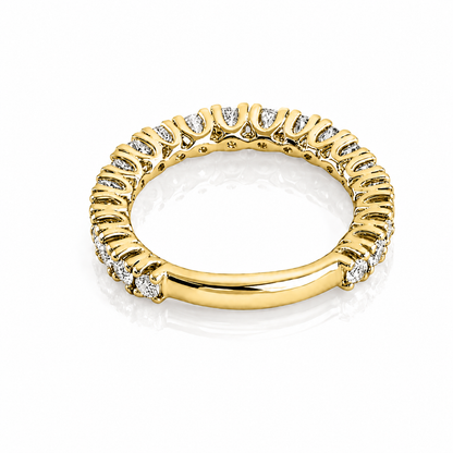 Anello veretta dégradé con diamanti ct 1,51 in oro giallo 18Kt (750)