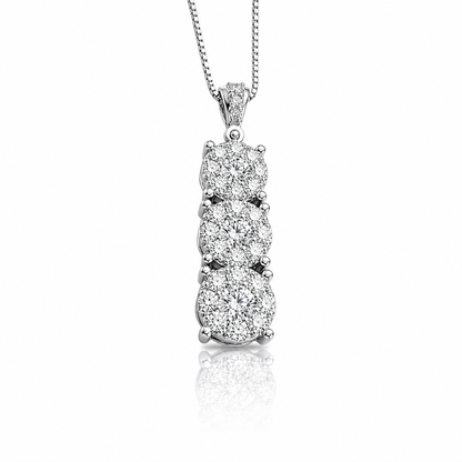 Collana trilogy magic con diamanti ct 0,34 in oro bianco 18 kt (750)