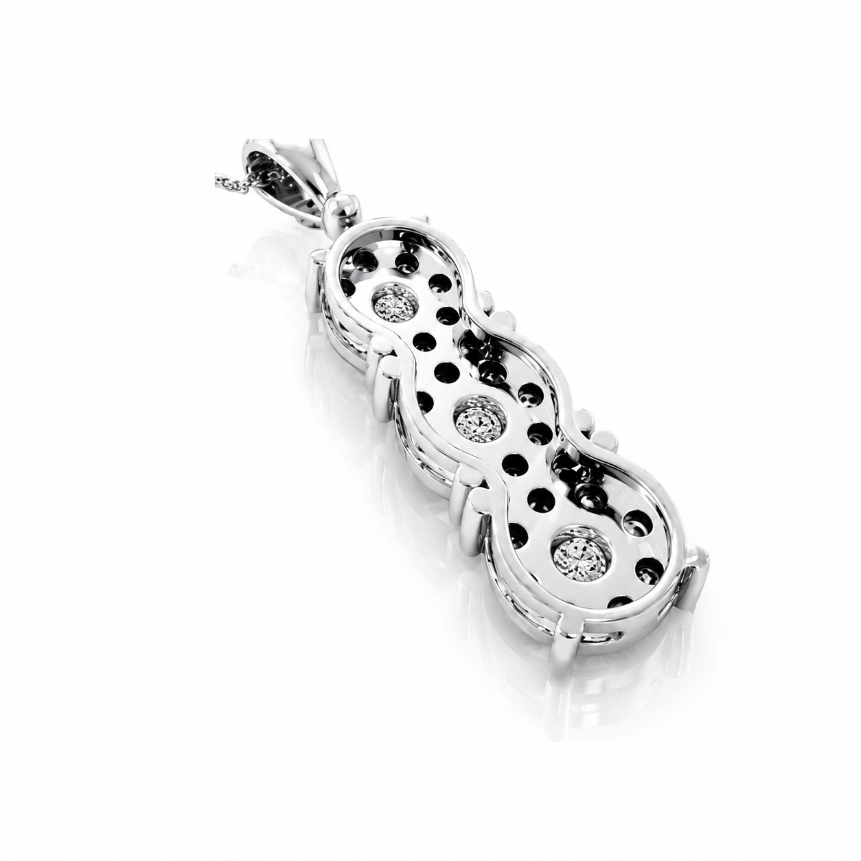Collana trilogy magic con diamanti ct 0,34 in oro bianco 18 kt (750)