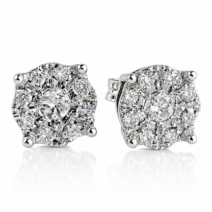 Orecchini magic con diamanti ct 0,65 in oro bianco 18kt (750)
