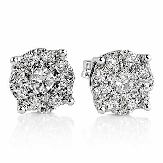 Orecchini magic con diamanti ct 0,70 in oro bianco 18kt (750)