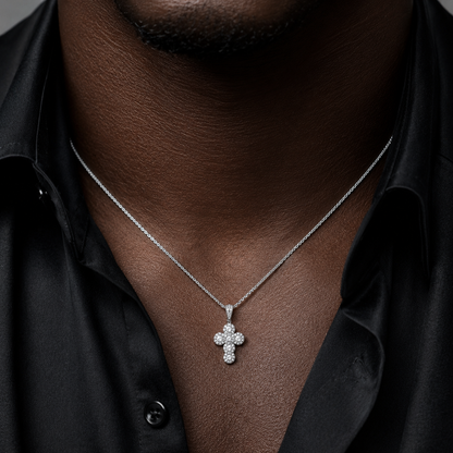 Collana Croce magic con diamanti ct 0,62 in oro bianco 18kt (750)