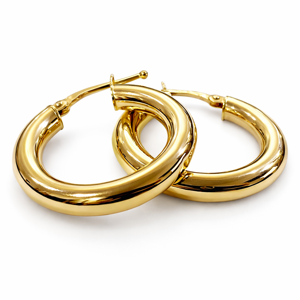 Orecchini cerchio in oro giallo 18kt (750) - 2,93 gr - Oreficeria