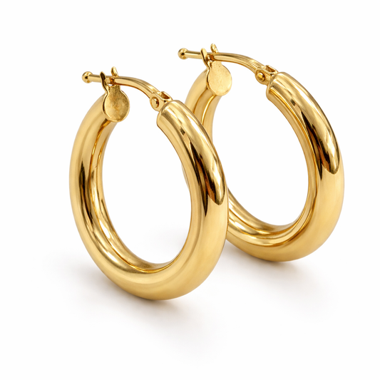 Orecchini cerchio in oro giallo 18kt (750) - 2,93 gr - Oreficeria