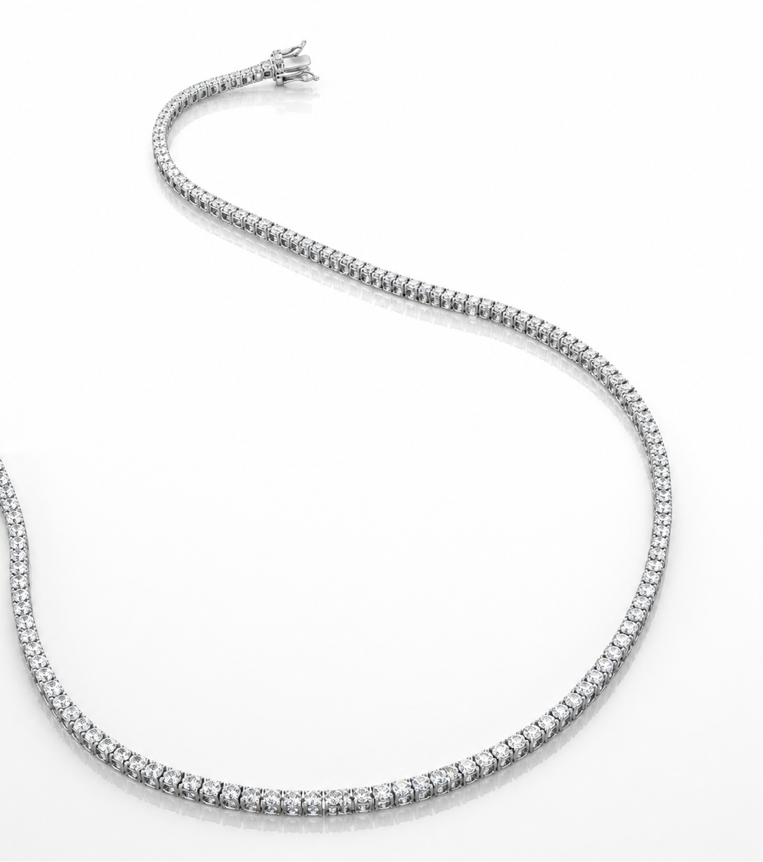 Collana Astralia modello tennis con diamanti ct 8,69 in oro bianco 18Kt (750)