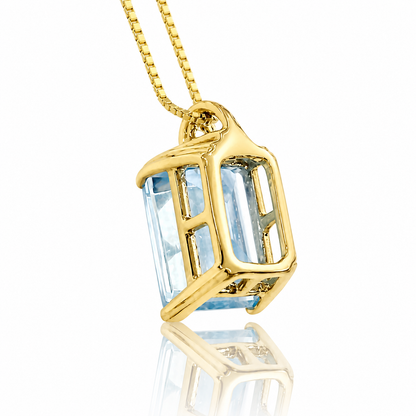 Collana con pendete topazio ct 0,96 e diamante ct 0,03 in oro giallo 18kt (750)